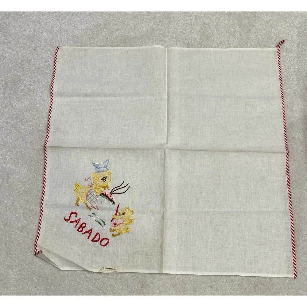 Vintage Mexican Days Of The Week Embroidered Tea Towels Set Of 7 Hecho En Mexico